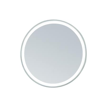 Apollo 36 In. W X 36 In. H Round LED Mirror With Stainless Steel Frame